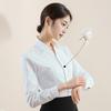 Женская рубашка с длинным рукавом OL Slim Fit Professional Workwear Хлопковая повседневная рубашка с V-образным вырезом
