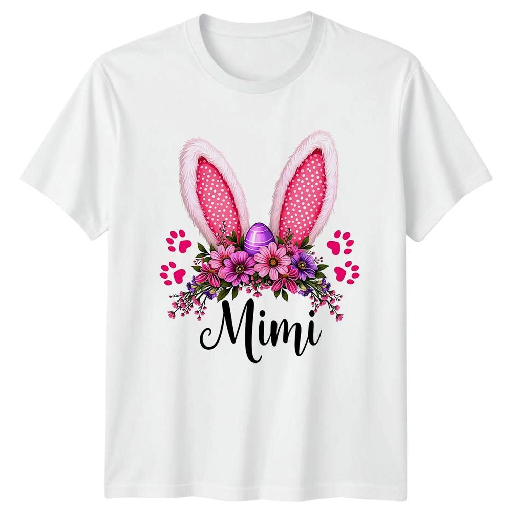 Mimi Bunny Easter Floral Unisexs TShirt Easter Gift For Her