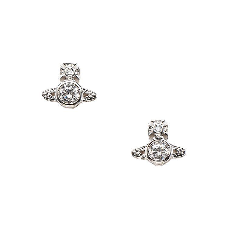 Vivienne Westwood London Orb Pattern Logo Rhinestone Earrings Women earrings 62010220-02P102
