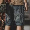 Men's Lightweight Elastic Denim Shorts, Loose Fit, Plus Size, 3/4 Length