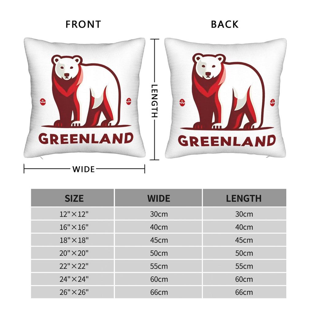 Greenland Square Pillow Case MAGA Cushion Cover Custom Zippered Decorative Pillowcase for Sofa 45x45cm