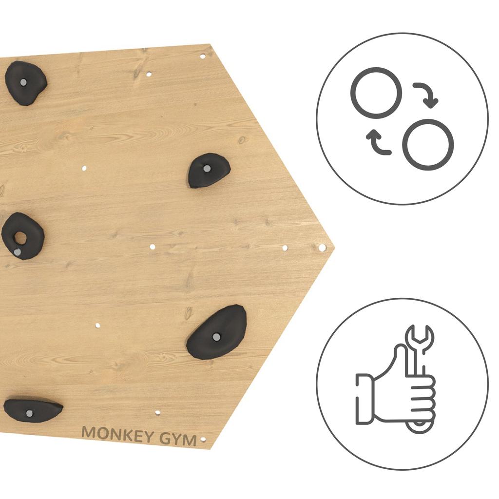 Скалолазный куб 1 Дерево - Зацепы для рук Черные