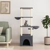 VidaXL Cat Tree with Sisal Scratching Posts Dark Grey 147 Cm 171782