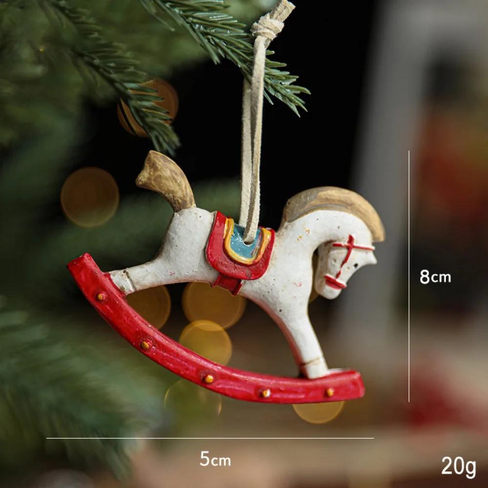 Festival Supplies Resin Christmas Resin Pendant Retro DIY Horse Pendant Ornament Party Decoration Crafts