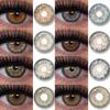 2pcs Natural Color Contact Lenses For Eyes Green Blue Gray Iris Style Colored Cosmetics Softlens Yearly