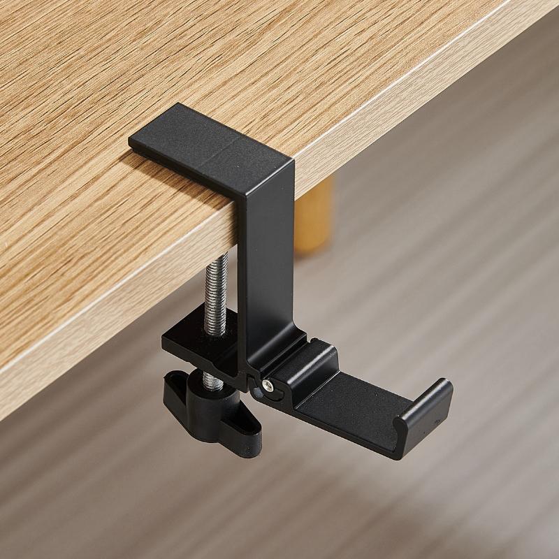 Multi-Functional Table Edge Double Hook Punch-Free Hanging Bag Hook Adjustable Desk Hanger Backpack Storage Hanging Hooks Holder