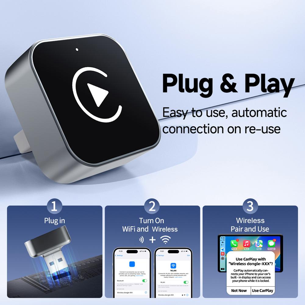 Wireless CarPlay & Android Auto Dongle Fast Auto-Connect Plug & Play Android Auto Adapter AI Smart Box Car Intelligent Systems