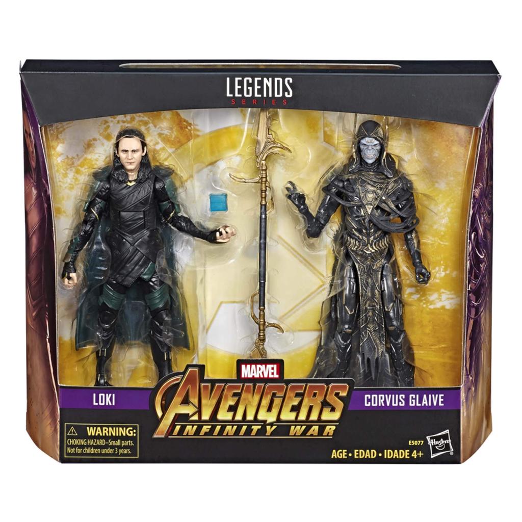 Мстители Война Бесконечности Hasbro Marvel Legends Walmart эксклюзивный 6-дюймовый набор из 2 фигурок Локи Корвус Глэйв Война Бесконечности 2019 Walmart ЭКСКЛЮЗИВ 6 дюймов