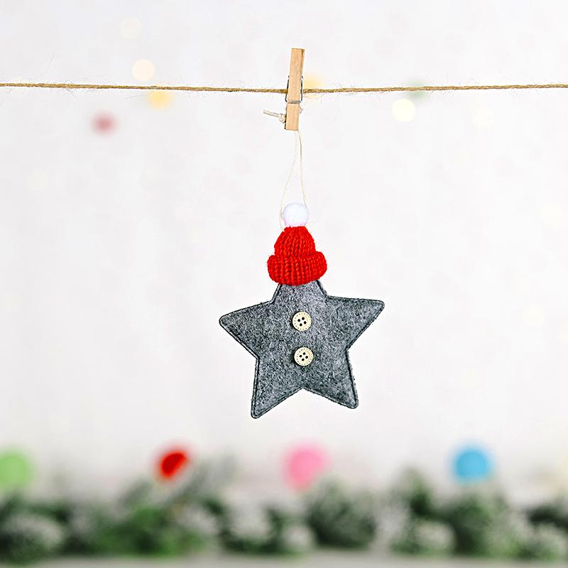 1pc Gifts DIY Xmas Ornaments Tree Red Star Pendant Christmas 2023 Party Home Decor
