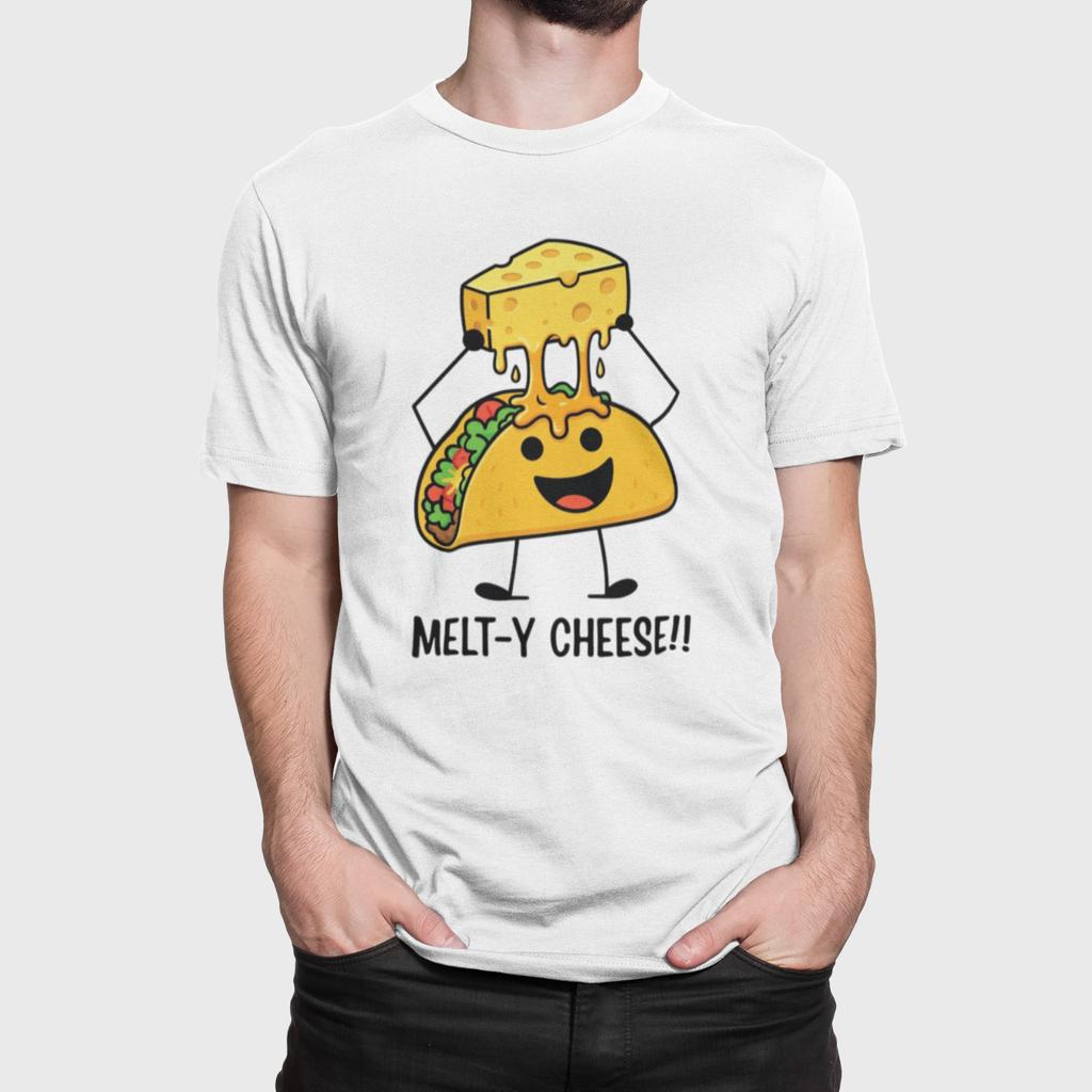 Cheesy Taco T-Shirt | Funny Showering Cheese Pun Graphic Tee