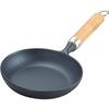 Iwachu Omelette Pan, 18cm (with Wooden Handle), Black Finish, Induction Compatible, Nanbu Ironware, 24004