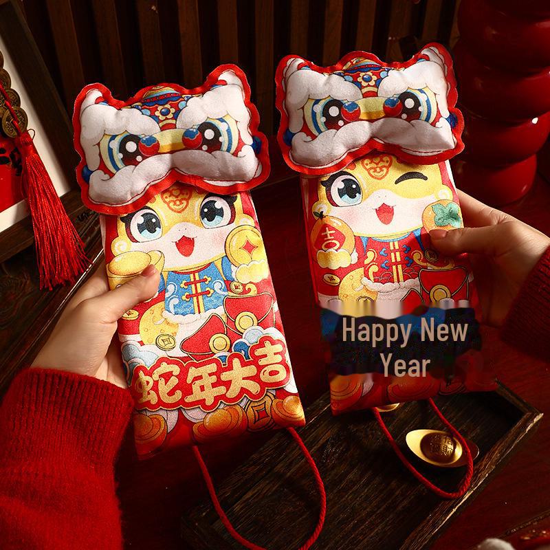 Красный конверт 2025 года Змеи: Высококачественный кошелек для счастливых денег в честь весеннего фестиваля