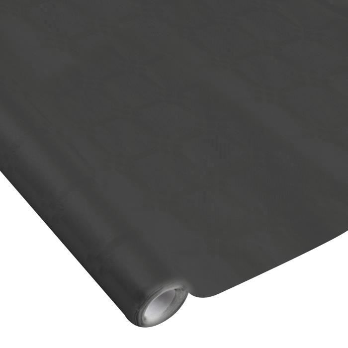 Nappe en papier - Vitamina - Damasse - 1.18 x 5 m - Couleur Noir - Protection de table