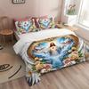 Wings Cross Angel Jesus Pattern 3D Printed Duvet Cover Set Sacred Dedication Luxury Quilt Cover Set Soft Comfortable Bedding Set