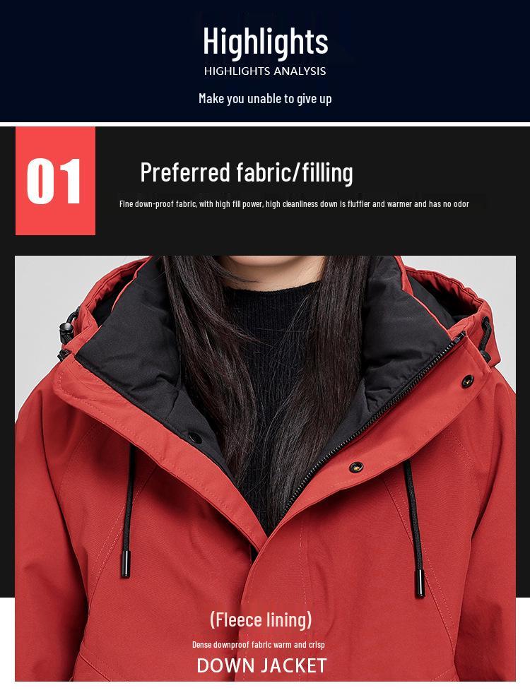 2025 Осень/Зима Модная Унисекс Теплая Ветровка с Капюшоном Пуховик для Пар