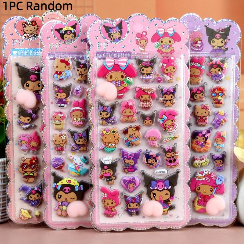 1Pcs Kawaii Sanrio Hello Kitty Soft Puffy Butt 3D Stickers DIY Laptop Scrapbook Phone Case Decor Decals Decompression Gifts