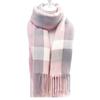 Soft Knitted Wool Scarf Cold-proof Long Neckscarf with Tassel Large Classic Plaid Scarf  Women