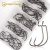 High Carbon Steel 50Pcs Jig Fishing Hooks with Fishing Tackle Box