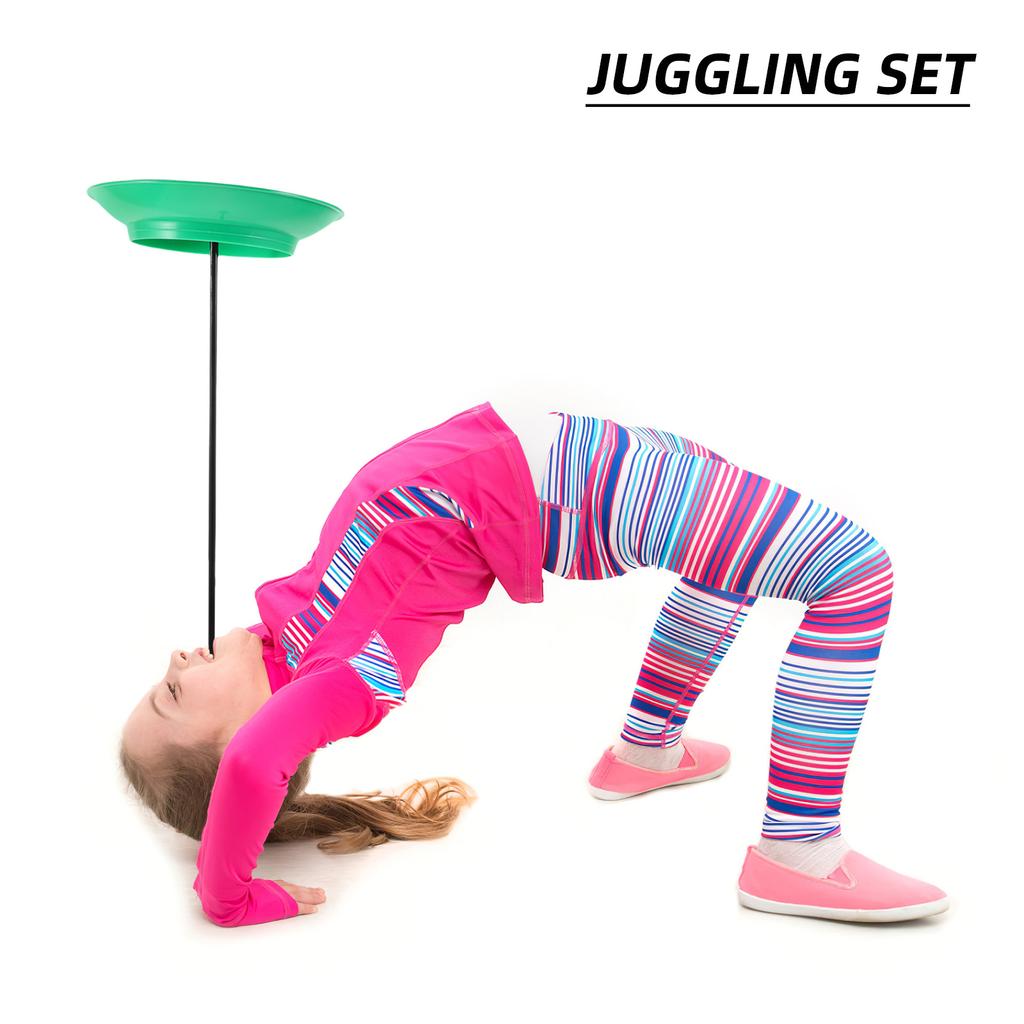 2 шт. Тарелка для жонглирования с палками Набор игрушек для жонглирования Навык Реквизит для сценических выступлений Вращающаяся тарелка Для вечеринки Развлечения Новички