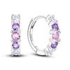 925 Sterling Silver Purple Series Feather Butterfly Dream Catcher Firefly Zircon Earrings for Women Luxury Jewelry Wedding Gift
