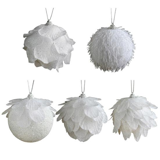 8 см Белый Пенопластовый Рождественский Шар Орнамент Снежное Праздничное Украшение Легкий Блестящий Подвесной Кулон на Елку для Дома Новый Год