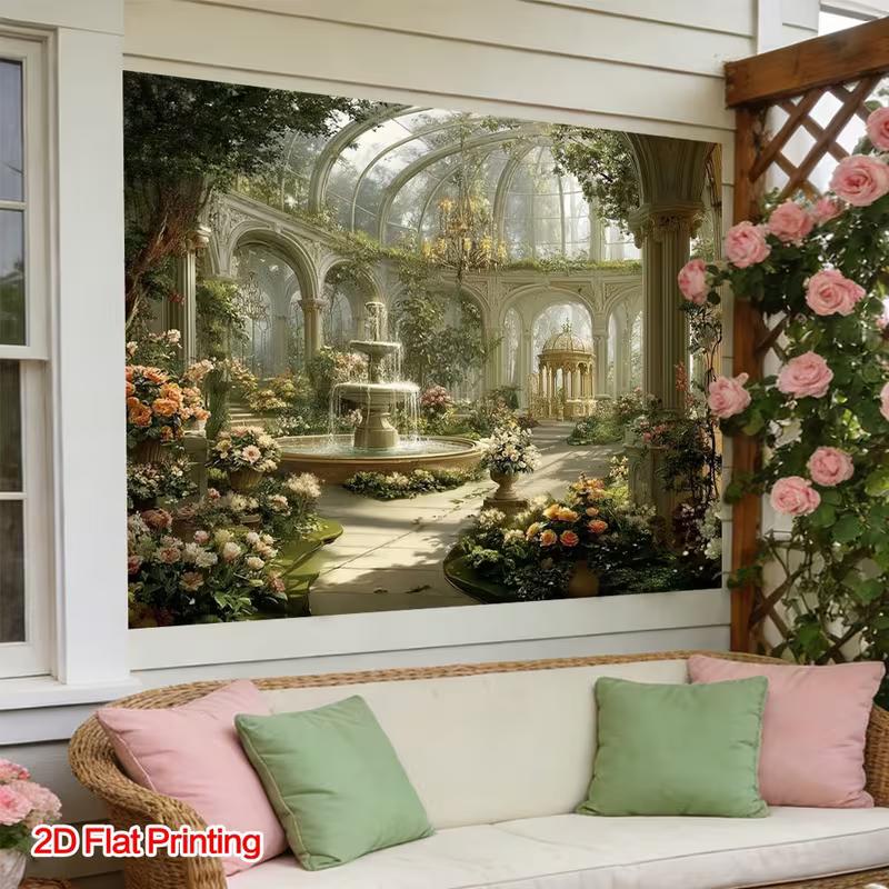Двумерный фон-фонтан для теплицы Элегантный садовый фон для фотостудии