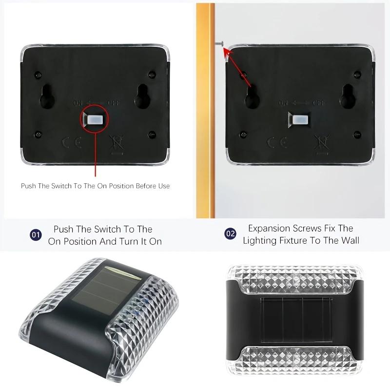 2/4/8 шт. Солнечные настенные светильники с аморфным дизайном вверх/вниз - Наружное ландшафтное освещение для сада, двора, для использования ночью