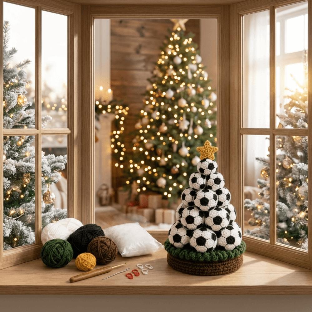 Multi-layered Crochet Christmas Tree Kit Sports Ball Christmas Tree Material Kit Home Decoration