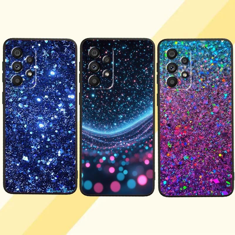 Сверкающие креативные узоры Для Samsung A73 A72 A71 A55 A54 A53 A52 A51 A13 A22 A16 A15 A12 A14 A26 A07 5G Черный чехол для телефона