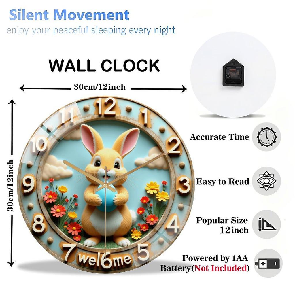 12 Inch Round Wall Clock Sure to Receive Compliments and Admiration from Guests