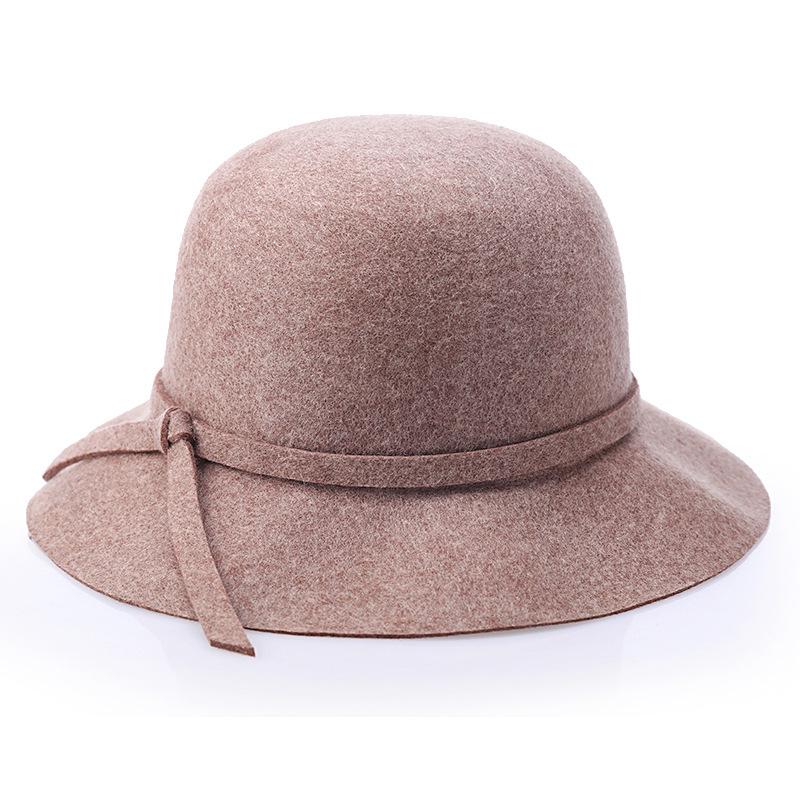 Wave Tide Top Hat Felt Hat Ladies Dome Basin Hat Pure Wool Fashion Hat