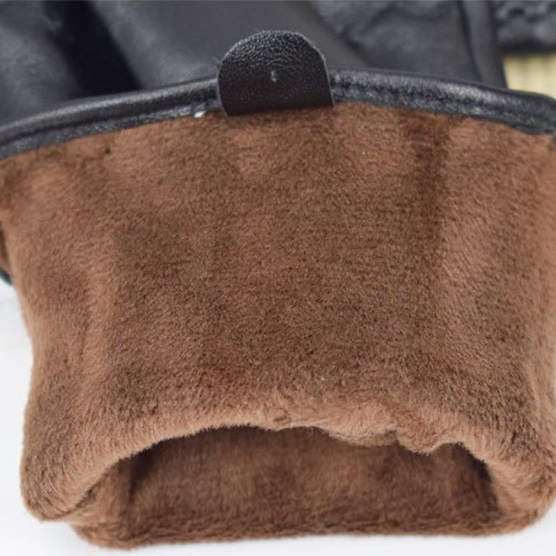 Женские перчатки из натуральной кожи плюс бархатные и утолщенные теплые велосипедные перчатки для вождения