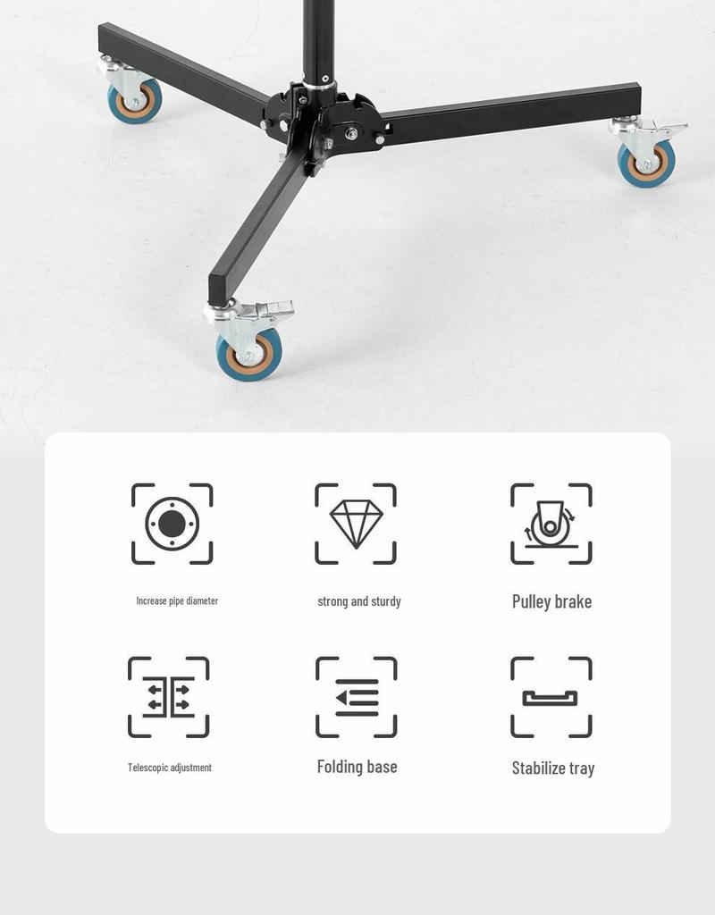 8AMBITFUL Wheeled Light Stand for Live Streaming, Online Classes, and Video Recording with T22 Teleprompter