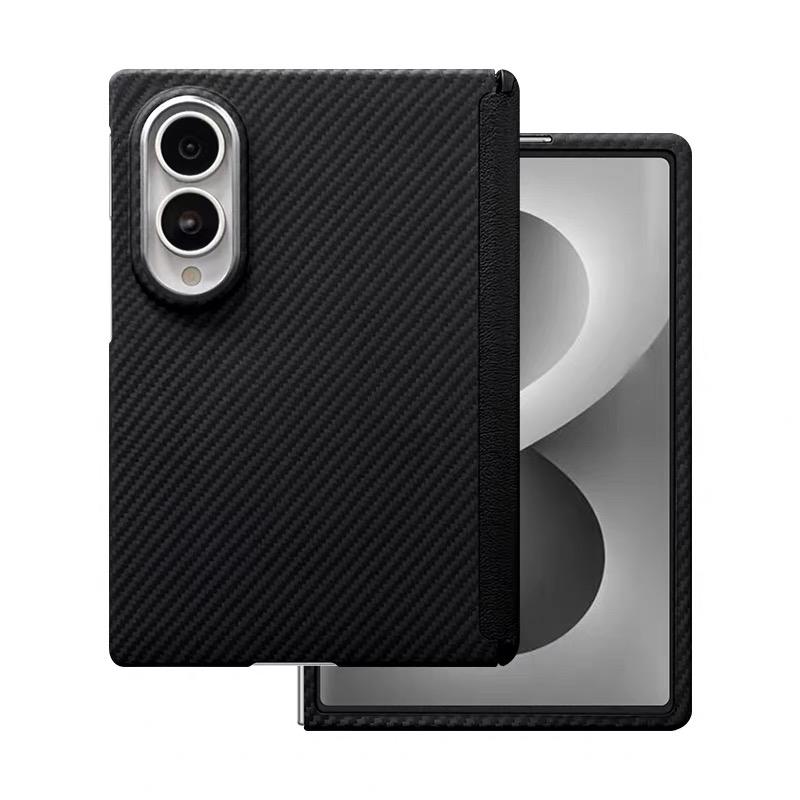 Real Carbon Fiber Phone Case For Samsung Galaxy Z Fold8 Fold 8 Kevlar Aramid Fiber Magnetic Cover Ultra-thin With Magsafe Cases