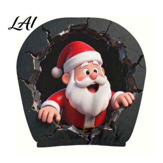 Stretchy Headrest Covers for Cars Christmas Car Cover Santa Claus Head Rest Sleeve Funny Soft Polyester Seat Pillow Protector Cars Suvs Universal