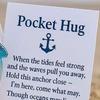 Pocket Hug Boat Hook with Positive Card Emotional Support Pocket Ocean Shell Sand Hook Token Decoration Inspirational Gift