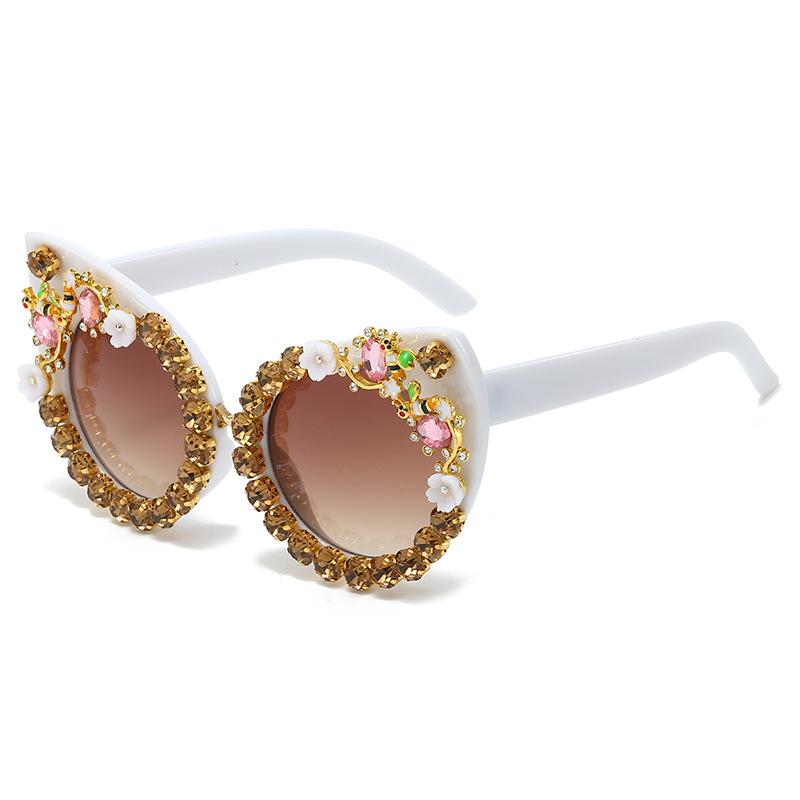 Sunglasses Personalized Diamond Cat Eye Sunglasses Versatile Street Sunglasses Women