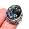 Кольцо из серебра 925 пробы с натуральным черным эфиопским опалом, размер 6 Z3R71