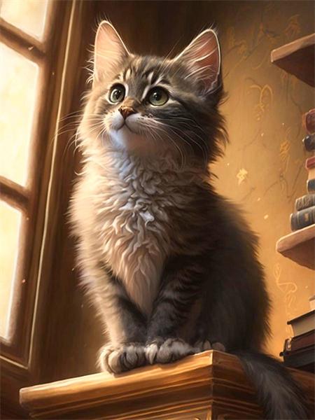 5D алмазная картина кошка полная круглая мозаика вышивка животное ручная работа подарок домашний декор