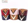 Retro Europe And The Big Leather Bracelet Simple All -Match Ol V Word Wide Bracelet For Women New Hand Jewelry Bijoux