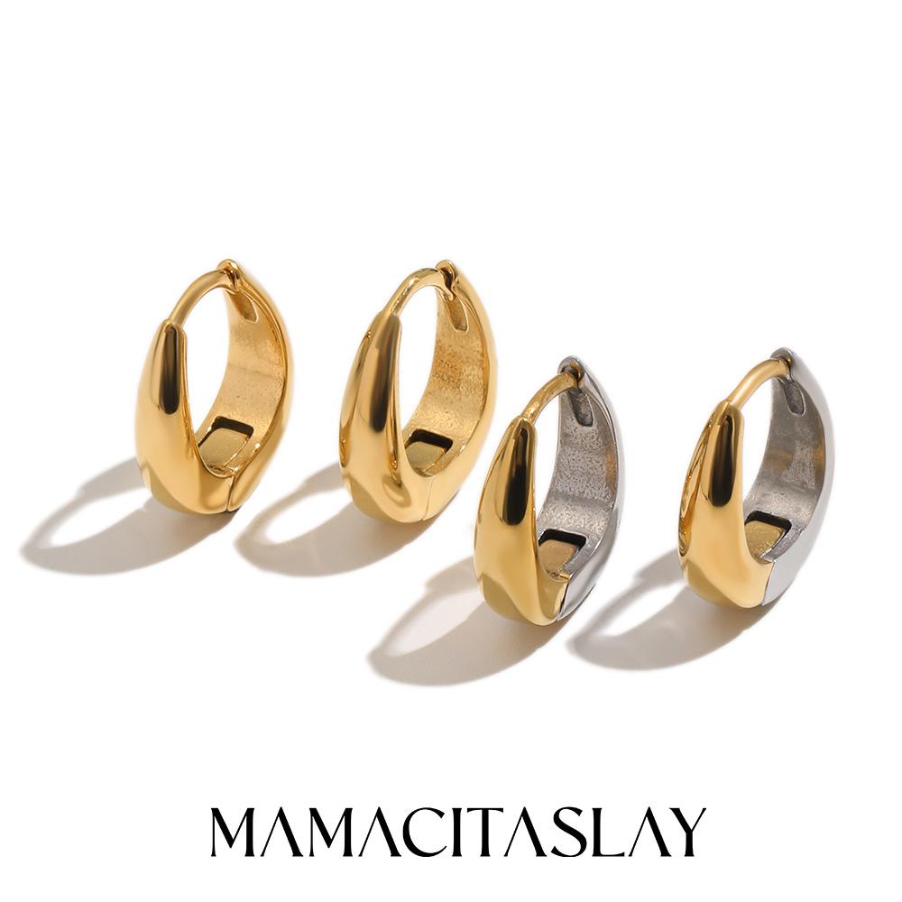 MamacitaPlay Серьги-кольца из нержавеющей стали 316L, разноцветные, с покрытием из 18-каратного золота, водостойкие украшения для женщин, минималистичные серьги, подарок