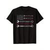 Wrench & Nut Flag T-Shirt,Soft Breathable & Fade-Resistant, Classic Fit for Daily Casual Wear