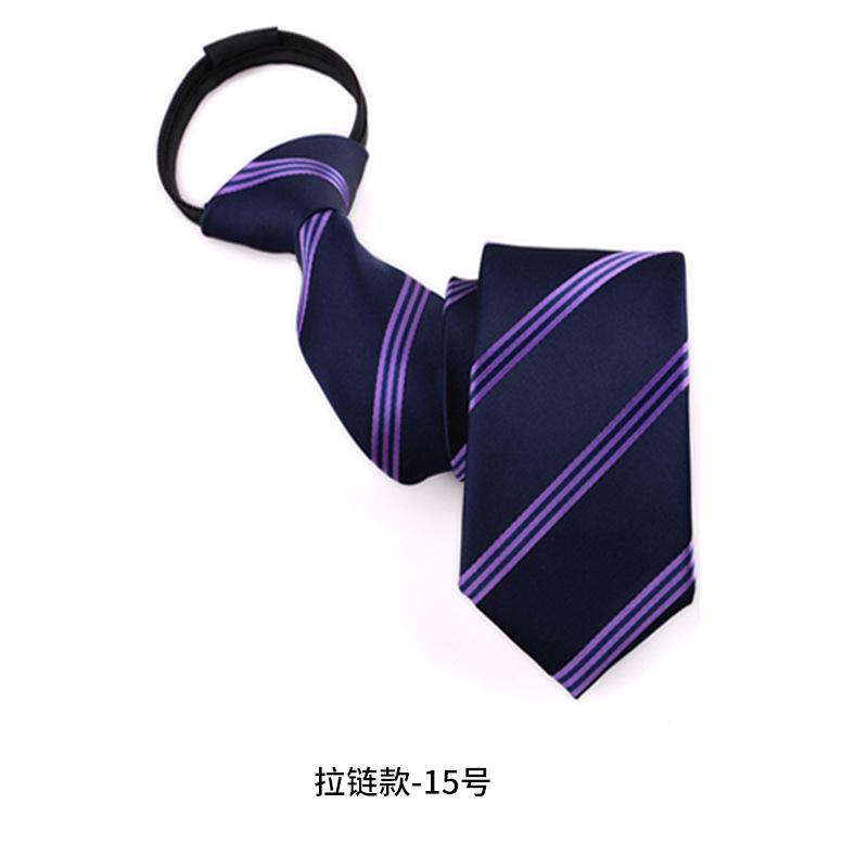 Wind Dress Jacquard Polyester Zipper Tie Men'S Business Occupation Easy To Pull Lazy Tie