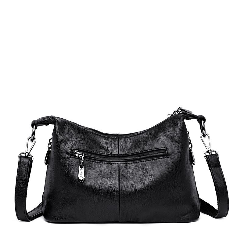 Women Bag Female Messenger Bag Solid Color Soft Leather PU Shoulder Portable Bag Ladies Bag