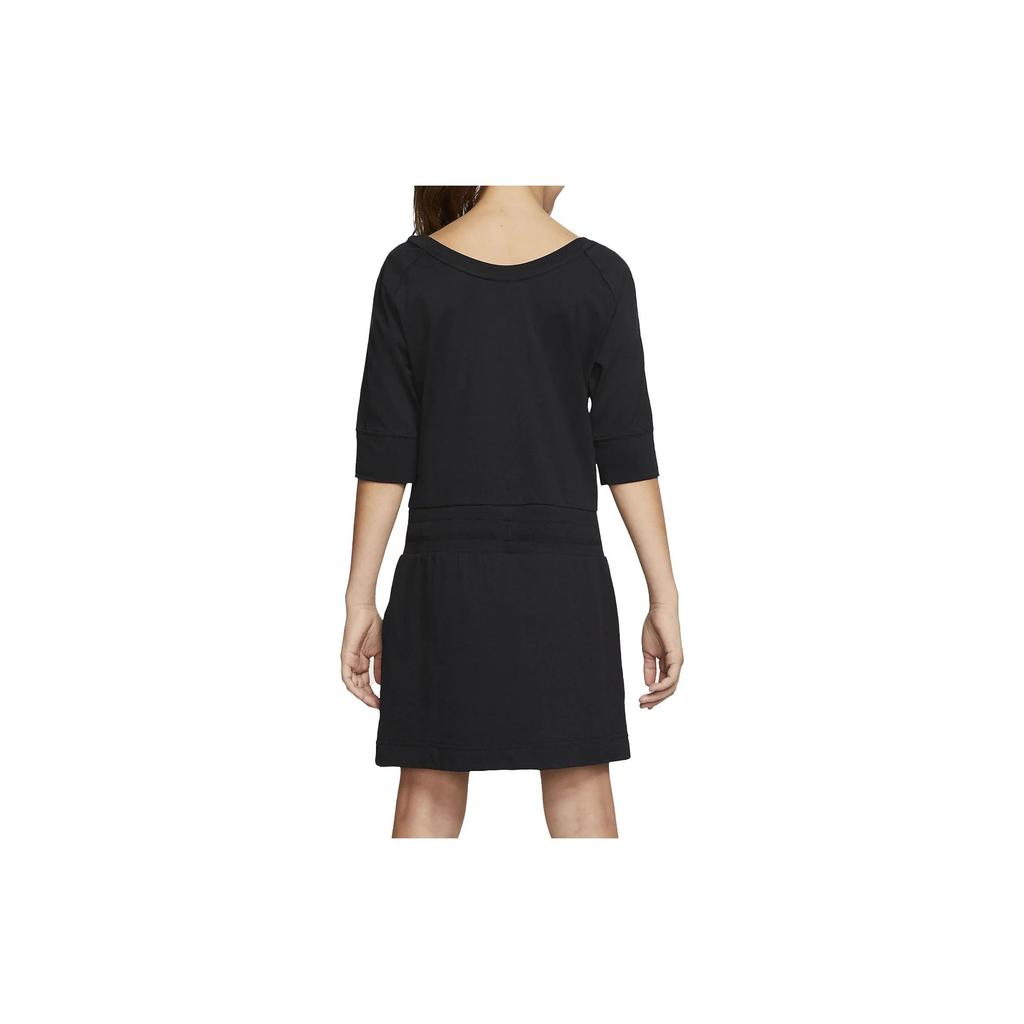 Nike Платье с коротким рукавом с принтом логотипа Детские платья Черный CJ7433-010