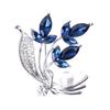 Rhinestone Flower Brooch Bouquet Blue Crystal Corsage Pins Broches Para Ropa Mujer Gift For Women Girls