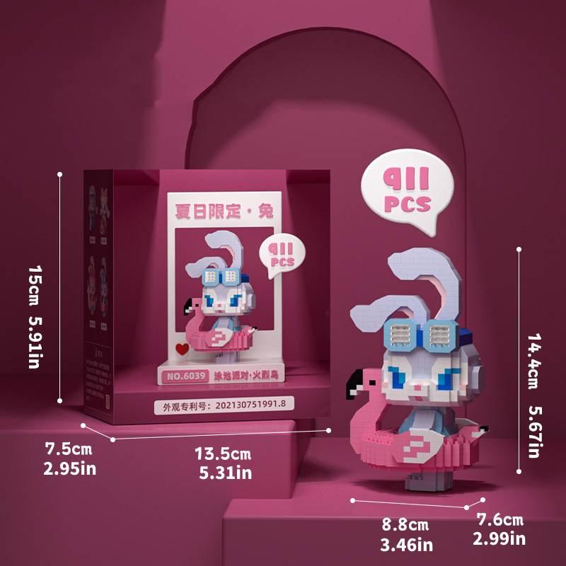 Merksem Building Blocks Micro Drill Particles Puzzle Toy For Adults Summer Cool Rabbit