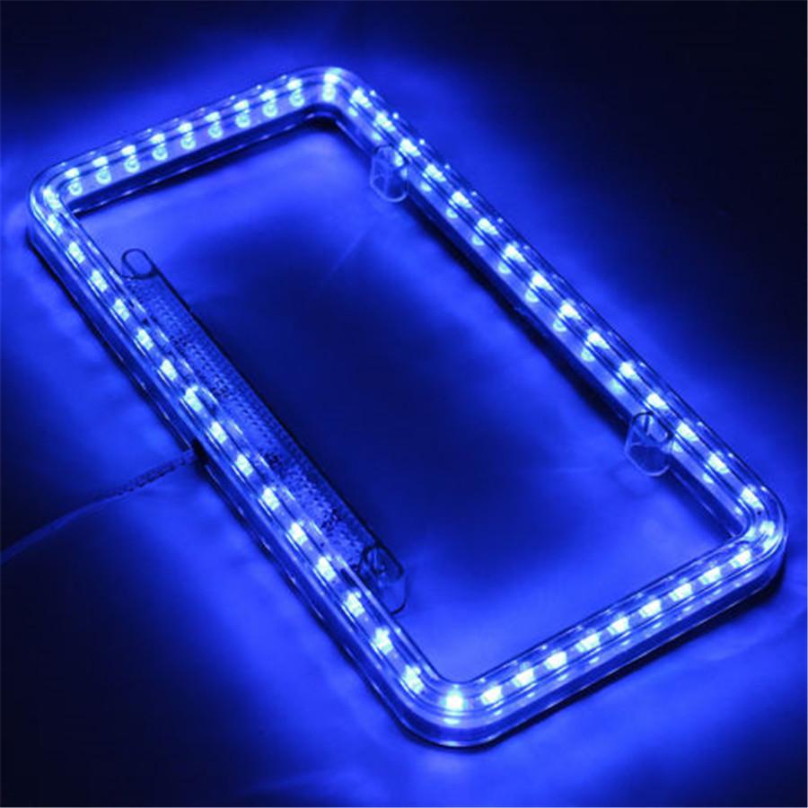 12v Red 54 LED Lighting Acrylic Plastic Rear License Car Plate Cover Frame
