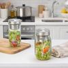 Multi-functional 16/24 Oz Salad Glass Jars Leak-Proof with Sauce Cup Mason Jar Sealed Wide Mouth Food Storage Jar Lunch Prep
