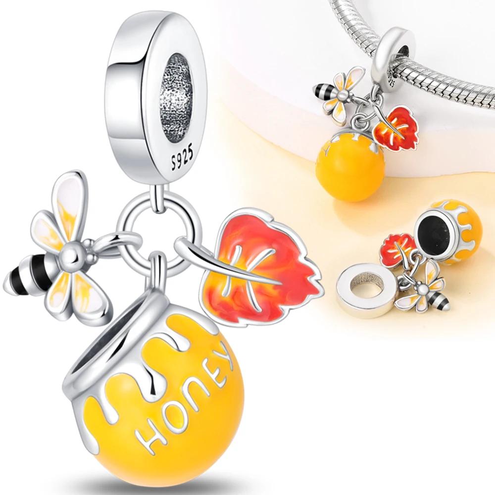 Copper Autumn Maple Leaf Squirrel Charm Pendant Beads Fit Charm Original Bracelet Women Jewelry Making